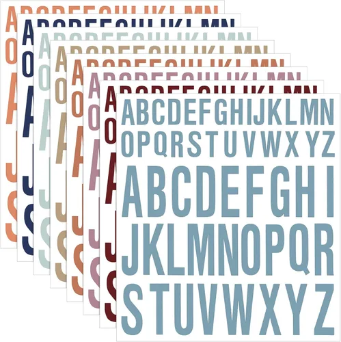 Miniatura 20 de Gersoniel 8 hojas de calcomanías de letras de graduados, calcomanías de vinilo del alfabeto, impermeables, autoadhesivas, letras para decoración
