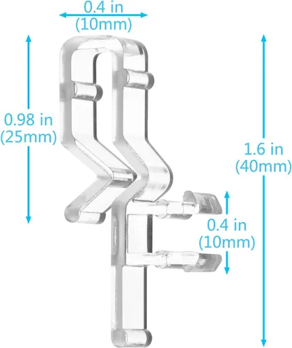 Miniatura 7 de Clips ciegos para cenefa de 1.6 pulgadas, clips de cenefa de ventana de canal oculto de plástico transparente, piezas de accesorios para persianas