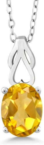 Miniatura 137 de Gem Stone King Collar de plata de ley 925 con piedra natal ovalada de 0.354 x 0.276 in Collar con colgante solitario para mujer Con cadena