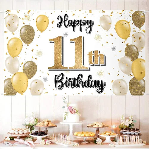 Miniatura 78 de Decoraciones de Feliz Cumpleaños 100, Globo Dorado Grande 100 Pancarta de Cumpleaños Telón de Fondo Letrero - Salud por 100 Años Suministros