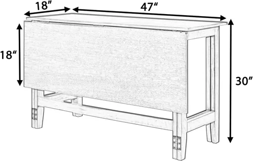Miniatura 2 de LUMISOL Mesa de comedor extensible para 4 personas, mesa de comedor plegable pequeña para cocina, de 18 a 36 pulgadas, ahorro de espacio, fácil