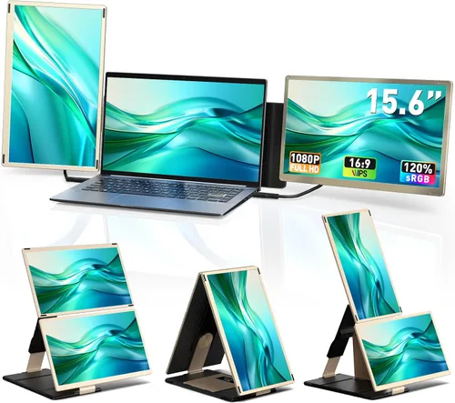 Miniatura 14 de Extensor de pantalla para laptop de 14 pulgadas, monitor portátil dual FHD 1080P IPS segunda pantalla para portátiles de 13 a 17 pulgadas, Plug &