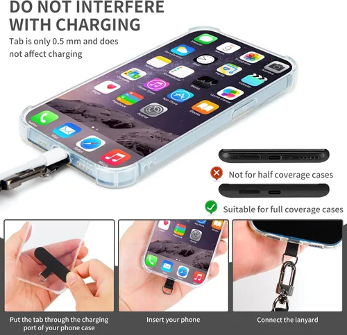Miniatura 7 de HOTEMIA Cordón para teléfono y correas para la muñeca, cordón para celular ajustable cruzado con billetera desmontable, cordón para iPhone de 8mm