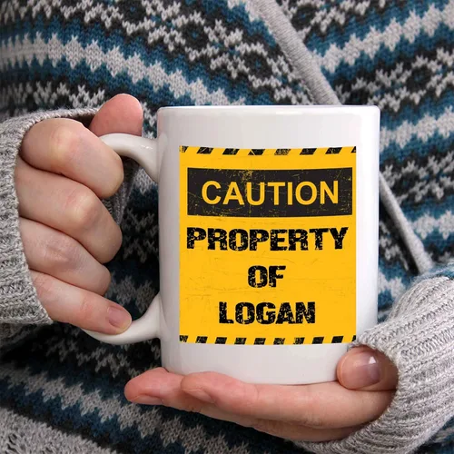 Miniatura 2 de Property of Logan Taza de café – Taza de cerámica personalizada con nombre, taza personalizada, regalo personalizado de cumpleaños/Navidad, regalo