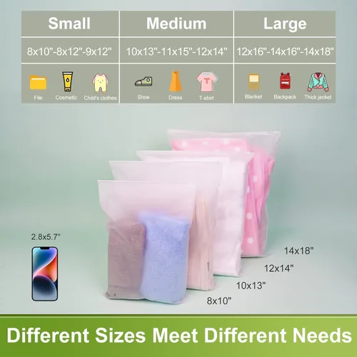 Miniatura 7 de Bolsas de embalaje esmeriladas para envío, 50 bolsas de plástico con cremallera de 8 x 10 pulgadas para ropa, traje de baño, bikini, traje de baño