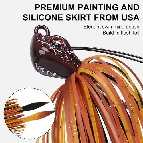 Miniatura 6 de TRUSCEND Jigs Fishing Lures with Ultra Smooth Teflon Hook, Tour Grade Titanium Weed Guard Swim Jigs, Valuable Weedless Skirted Jig, Well-Made Lures