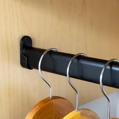 Miniatura 2 de Barra de tubo ovalada de 8 pies de largo para armario, para colgar ropa, 96 pulgadas de largo (negro mate)