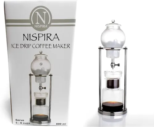 Miniatura 2 de Nispira Moderna Cafetera de Café Helado de Infusión Fría con Goteo Lento de Acero Inoxidable de Color Cobre 400mL de Vidrio de Borosilicato