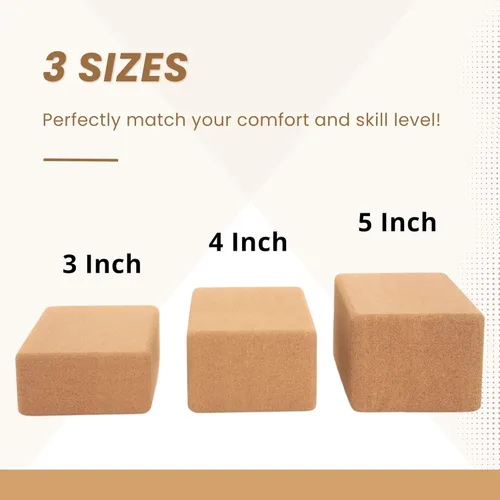 Miniatura 4 de Everyday Yoga Bloque de yoga de madera de corcho de alta densidad, mejora la fuerza, flexibilidad con soporte de mano de entrenamiento de ladrillo 3