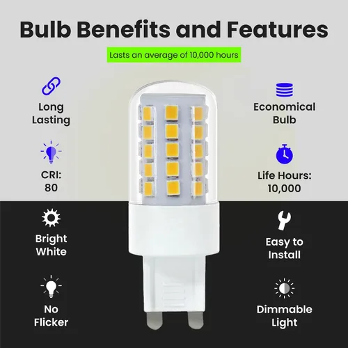 Miniatura 5 de FEIT BPG940/830/LED - Bombilla LED G9, 500 lúmenes, color blanco cálido