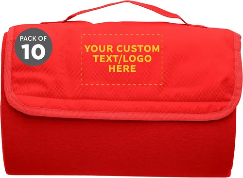 Miniatura 19 de DISCOUNT PROMOS Juego de 10/50/100 mantas de pícnic enrollables, paquete personalizado a granel, ideal para camping, picnic, playa, deportes al aire