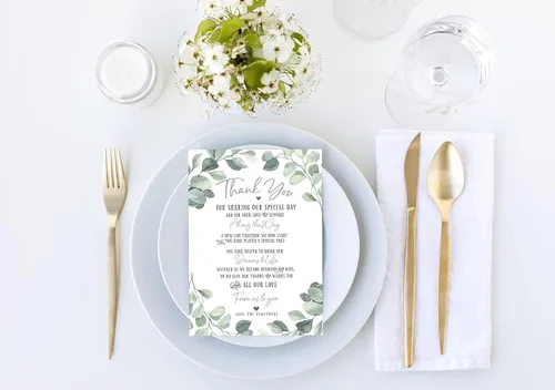 Miniatura 3 de Your Main Event Prints 50 tarjetas de decoración de eucalipto para boda, perfectas para añadir a centros de mesa y decoraciones de boda