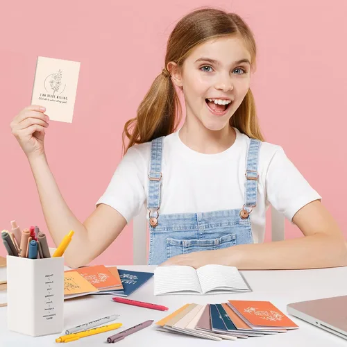 Miniatura 6 de Mooliwe Conjunto de Regalo de Afirmación Positiva de 24 Juegos/48 Piezas, Cuadernos de Gratitud con Bolígrafos, Bolsas Pequeñas, Blocs de Notas