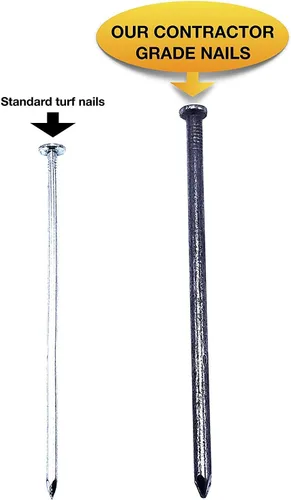 Miniatura 4 de Paquete de 500 clavos de césped sintético grandes fabricados en Estados Unidos, estacas de 6 pulgadas (50 libras), no galvanizadas, gruesas, calibre