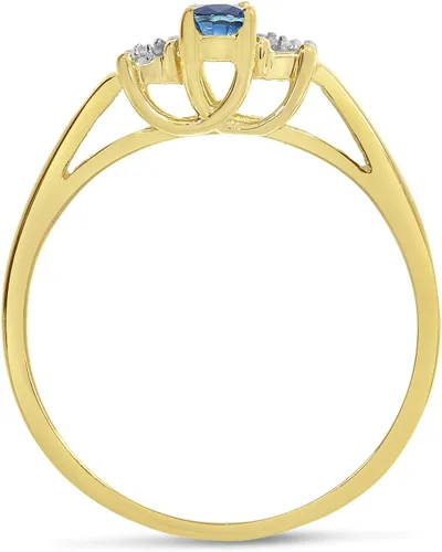 Miniatura 6 de Anillo de zafiro y diamante en oro amarillo de 14 quilates
