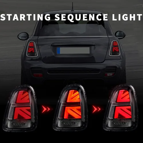 Miniatura 3 de Conjunto de luces traseras para Mini Cooper 2007-2013 y Coopers Hatchback R56 R57 R58 R59 Union Jack luces traseras con luz de señal de giro