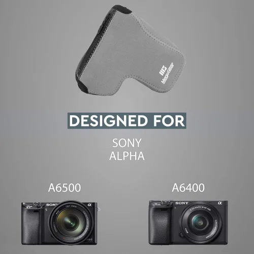 Miniatura 6 de MegaGear MG1500 Sony Alpha A6400, A6500 (0.709-5.315 in) Funda de neopreno ultra ligera para cámara - Gris