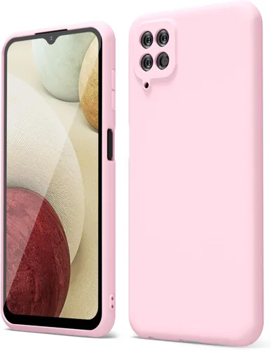Miniatura 236 de oakxco Funda para teléfono Samsung Galaxy A12 con agarre de silicona líquida, linda delgada fina suave cubierta de gel de goma TPU lisa para mujeres
