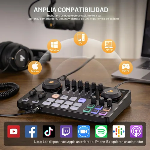 Miniatura 7 de MAONO Paquete de equipos de podcast: mezclador de interfaz de audio con entrada XLR dual para transmisión de podcasts - MaonoCaster E2 Gen2