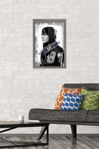 Miniatura 2 de Trends International Justin Bieber - Póster de pared con texto en inglés "Never Say Never Say Never", 14.725 x 22.375 pulgadas, versión enmarcada