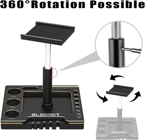 Miniatura 4 de Soporte multifuncional para automóvil a control remoto, soporte de reparación RC con rotación de 360°, elevador o inferior con destornilladores RC