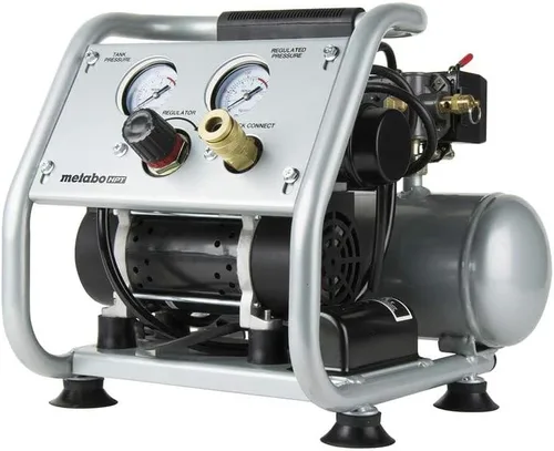 Miniatura 7 de Metabo HPT Compresor de aire silencioso, compresor de aire portátil sin aceite de 1 galón, funcionamiento ultrasilencioso a 59 dB, acoplador rápido