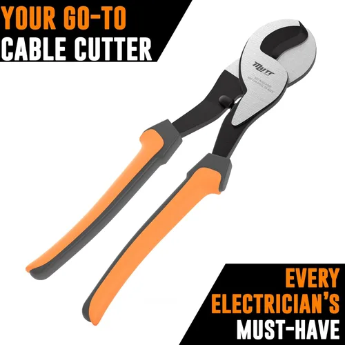 Miniatura 6 de Mutt Tools - Cortadores de cables de alta resistencia de 10 pulgadas para cables eléctricos, tijeras profesionales para cobre y aluminio, corta