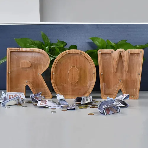 Miniatura 8 de Alcancía de madera con letras para niños y niñas, 26 letras del alfabeto, caja de ahorro de dinero, regalo de cumpleaños para niños y adultos C