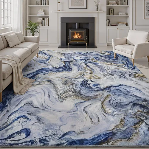 Miniatura 7 de Alfombras de área de 9 x 12 pies para sala de estar, moderna alfombra abstracta para dormitorio, contemporánea, lavable a máquina, alfombra grande