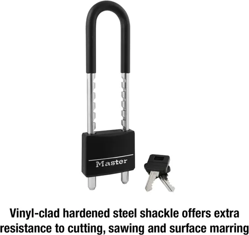 Miniatura 3 de Master Lock - 527D candado cubierto, grillete de 2 pulgadas y 6 pulgadas, negro, 527D