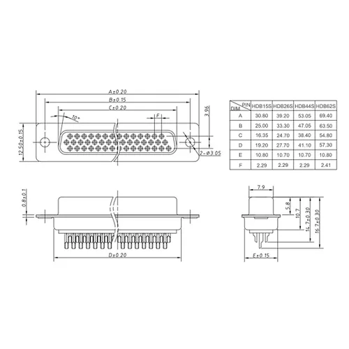 Miniatura 4 de uxcell Conector D-sub DB26 hembra de 26 pines 3 filas terminal de puerto para equipos mecánicos computadoras CNC paquete de 8