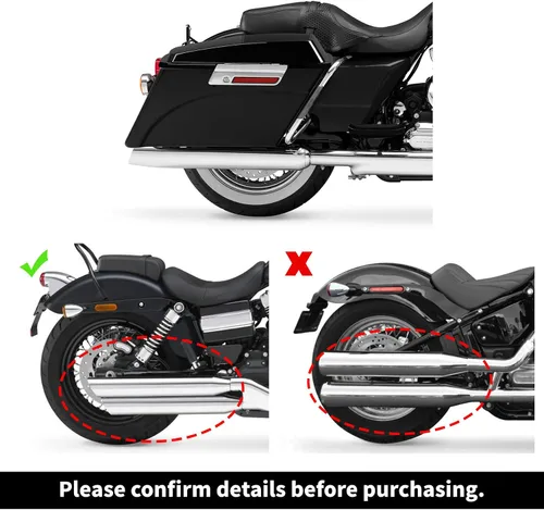Miniatura 2 de XMT-MOTO - Alforjas rígidas con tapas de altavoz de 6 x 9 pulgadas+soportes de conversión cromados para Harley Davidson modelos Softail 1984-2017