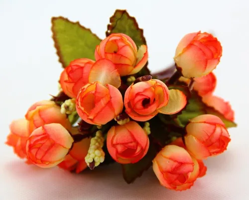 Adhesivo decorativo para pared, diseño de flores, color naranja