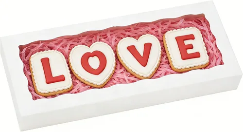 Miniatura 11 de 5 cajas de galletas marrones de 12 x 5 x 1.5 pulgadas, cajas de panadería con ventana, caja de chocolate y fresas para recuerdos de boda, regalos