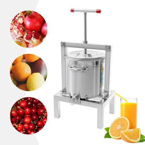 Miniatura 4 de DYRABREST Prensador y sidra de miel de frutas grandes de bricolaje, extractor de prensa de frutas para elaboración de vino y jugo con colador y cubo