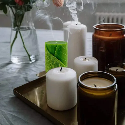 Miniatura 6 de Molde de vela de hoja de árbol, molde de jabón de arcilla de silicona, para hacer cera de soja, velas de cera de abejas, arte hecho a mano