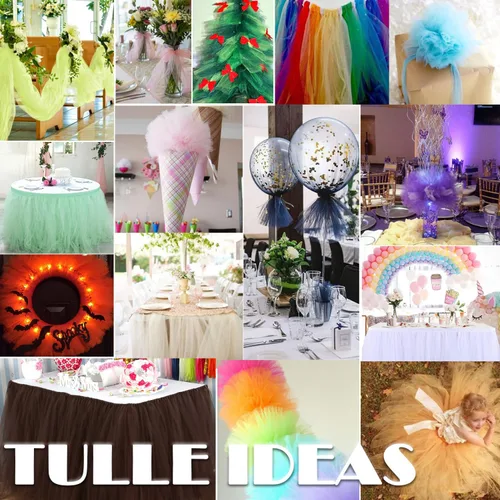 Miniatura 5 de Rollos de tela de tul de 6 pulgadas por 100 yardas (300 pies) Carrete de cinta de tul para manualidades, tutú, arco para la cabeza, decoración