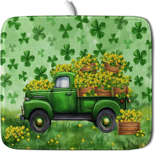 Miniatura 16 de Alfombrilla de secado de platos para encimera de cocina pequeña absorbente de café de otoño Alfombrilla de secado de microfibra de bosque de otoño
