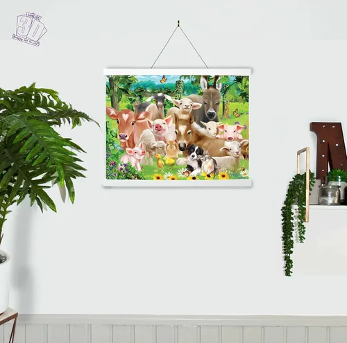 Miniatura 4 de 3D LiveLife Imágenes lenticulares - Animales de granja de bebés de Deluxebase. Arte de pared de animales de 12 x 16 pulgadas sin marco con efecto 3D