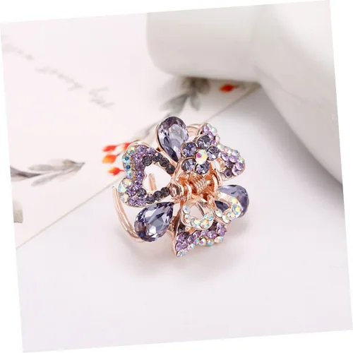Miniatura 3 de 4 clips de garra de metal mini clips de flores para el cabello Rhinestone pasadores perla pasador