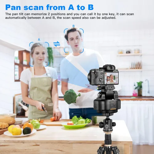 Miniatura 4 de Soonpho M6 Cabezal de Trípode Panorámico Giratorio Motorizado con Seguimiento Automático de Rostro, Cabezal de Inclinación Panorámica