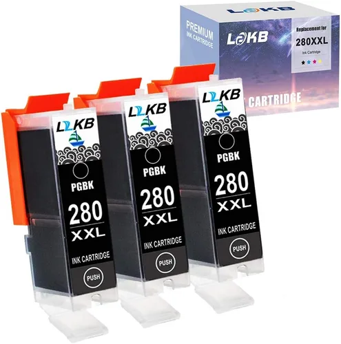 L2KB PGI-280 Reemplazo compatible para cartuchos de tinta Canon 280 con impresora PIXMA TR7520 TR8520 TS6120 TS6220 TS8120 TS8220 TS9120 TS9520
