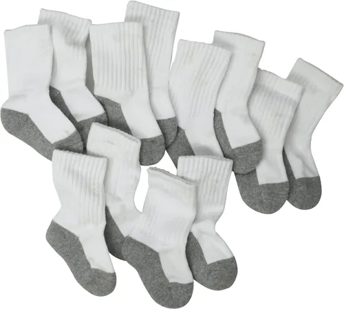 Jefferies Socks, Llc - Calcetines deportivos unisex para bebé recién nacido, paquete de 6 unidades, sin costuras, con medio cojín