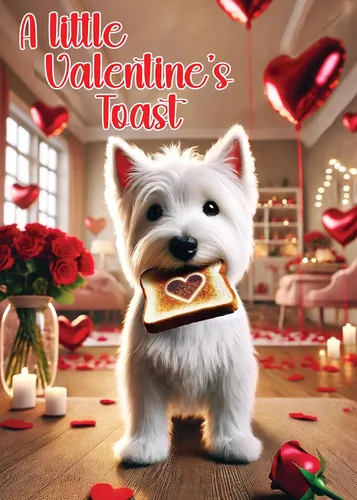 Glory To Dog A Little Valentine's Toast - Tarjeta de felicitación con sobre de correo para tarjetas de felicitación
