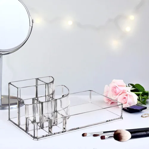Miniatura 6 de Kryllic Organizador de lápiz labial, organizador de almacenamiento de cosméticos de maquillaje, organizador de plástico transparente con múltiples