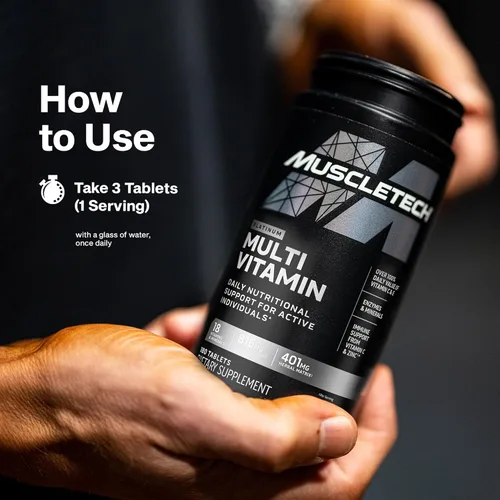 Miniatura 6 de MuscleTech Platinum Multivitamins for Men & Women - Suplemento multivitamínico para apoyo inmunológico - 18 vitaminas y minerales, vitamina A, C, D
