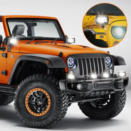 Miniatura 6 de AUXTINGS 2 unids 4 pulgadas 36 W triple fila 7D lente Spot LED barra de luz LED impermeable trabajo buceo luces para todoterreno Jeep ATV AWD SUV