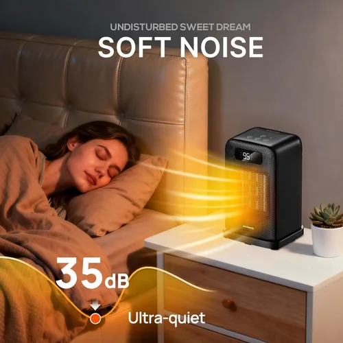 Miniatura 5 de MORENTO Calentador de espacio, calentadores de espacio portátiles para uso en interiores, control automático de temperatura, calentador eléctrico