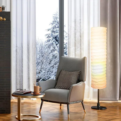 Miniatura 8 de HOMSFOU Pantalla de lámpara de pie de papel de estilo nórdico, 36.22 x 8.66 x 8.66 pulgadas, repuesto para sala de estar, dormitorio, estudio