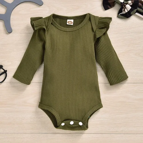 Miniatura 197 de Aalizzwell Conjunto de mameluco acanalado para bebé recién nacido prematuro para otoño e invierno